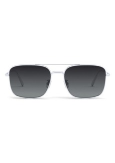 Christian Dior DIOR Blacksuit 60mm Navigator Sunglasses in Shiny Palladium /Smoke Polar at Nordstrom