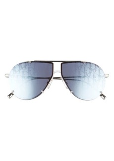 Christian Dior DIOR BlackSuit 61mm Mirrored Aviator Sunglasses in Shiny Palladium /Smoke at Nordstrom