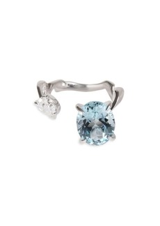 Christian Dior Dior Diorama Precieuse Diamond Aquamarine Ring In 18K White Gold D Vs1 0.33 Ctw