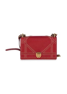 Christian Dior Dior Diorama Studded Shoulder Bag In Red Leather