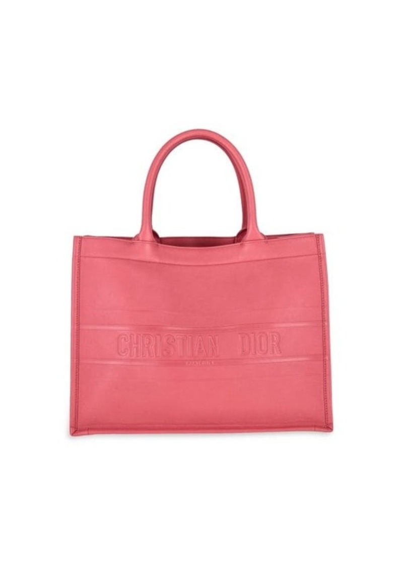 Christian Dior Dior Medium Book Tote Bag In Pink Leather