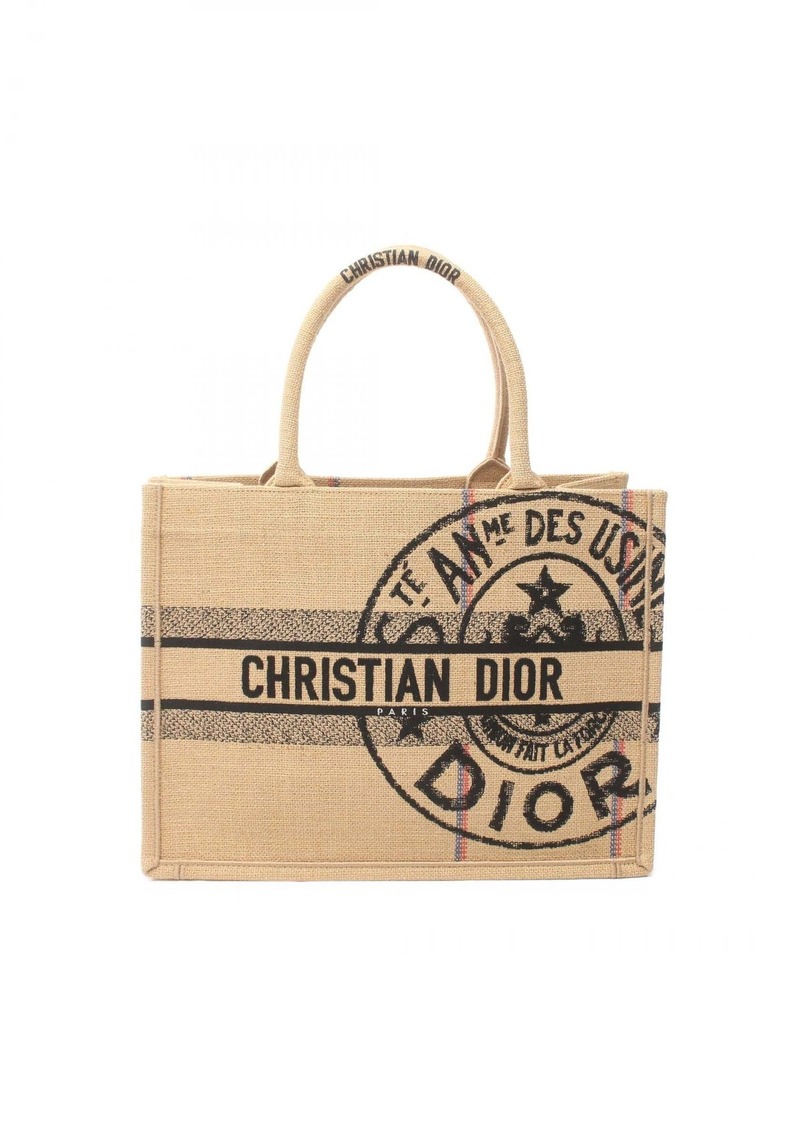 Christian Dior Dior Medium Jute Canvas Book Tote Canvas Tote Bag