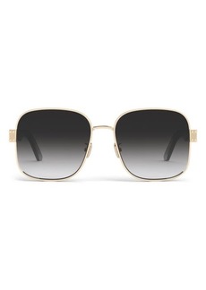 Christian Dior DIOR Signature 60mm Square Sunglasses in Shiny Gold Dh /Gradient Smoke at Nordstrom