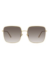 Christian Dior Dior Steillaire 59mm Square Sunglasses in Endura Gold/Grey at Nordstrom
