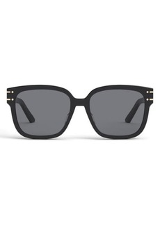 Christian Dior DiorSignature 58mm Square Logo Sunglasses in Shiny Black /Smoke at Nordstrom