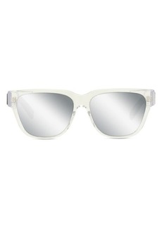 Christian Dior Diorxtrem 57mm Mirrored Square Sunglasses in Crystal /Smoke Mirror at Nordstrom