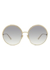 Christian Dior EverDior 61mm Round Sunglasses in Gold/Grey at Nordstrom