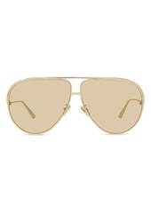 Christian Dior Everdior 65mm Oversize Aviator Sunglasses in Gold/Rose at Nordstrom
