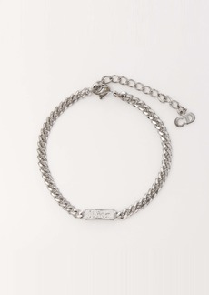 Christian Dior Logo Plate Bracelet Silver