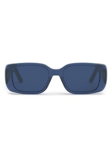 Christian Dior Wildior 53mm Rectangular Sunglasses in Shiny Blue /Blue at Nordstrom
