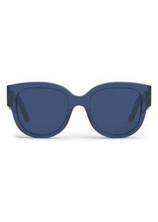 Christian Dior Wildior 54mm Butterfly Sunglasses in Shiny Blue /Blue at Nordstrom
