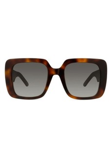 Christian Dior Wildior 55mm Wildior Square Sunglasses in Dark Havana /Smoke at Nordstrom