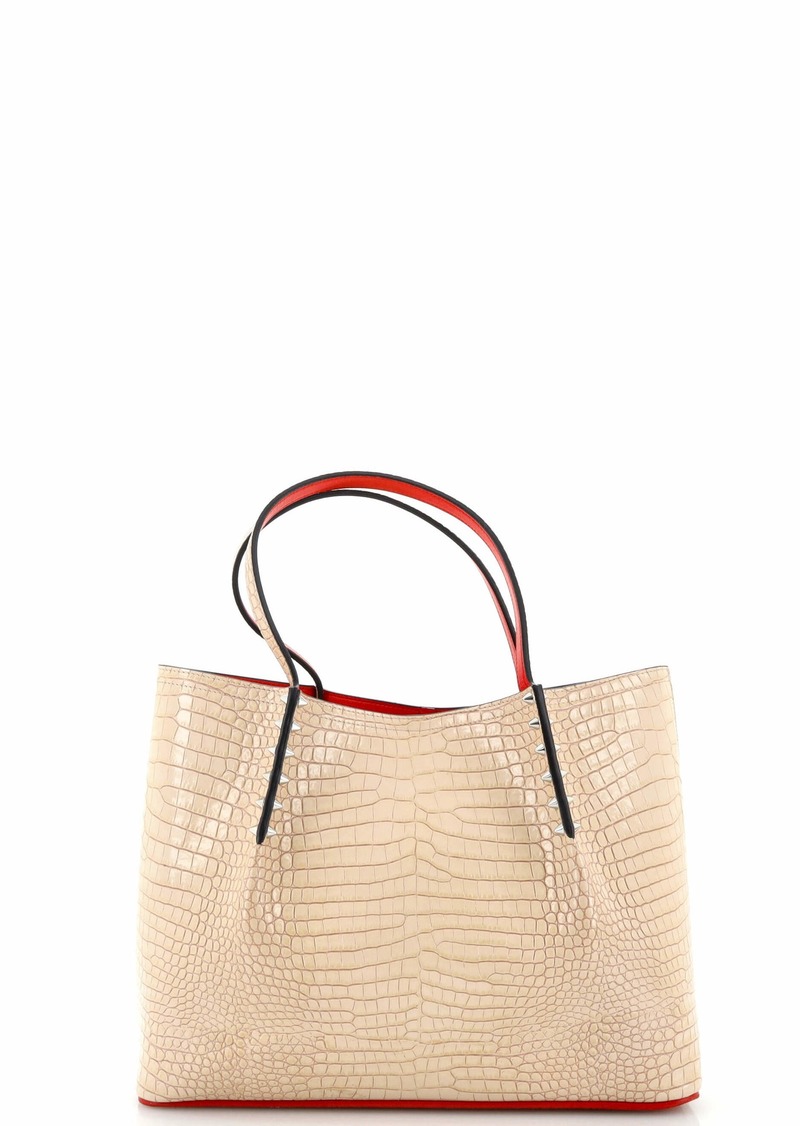 Christian Louboutin Cabarock Tote Crocodile Embossed Leather Small