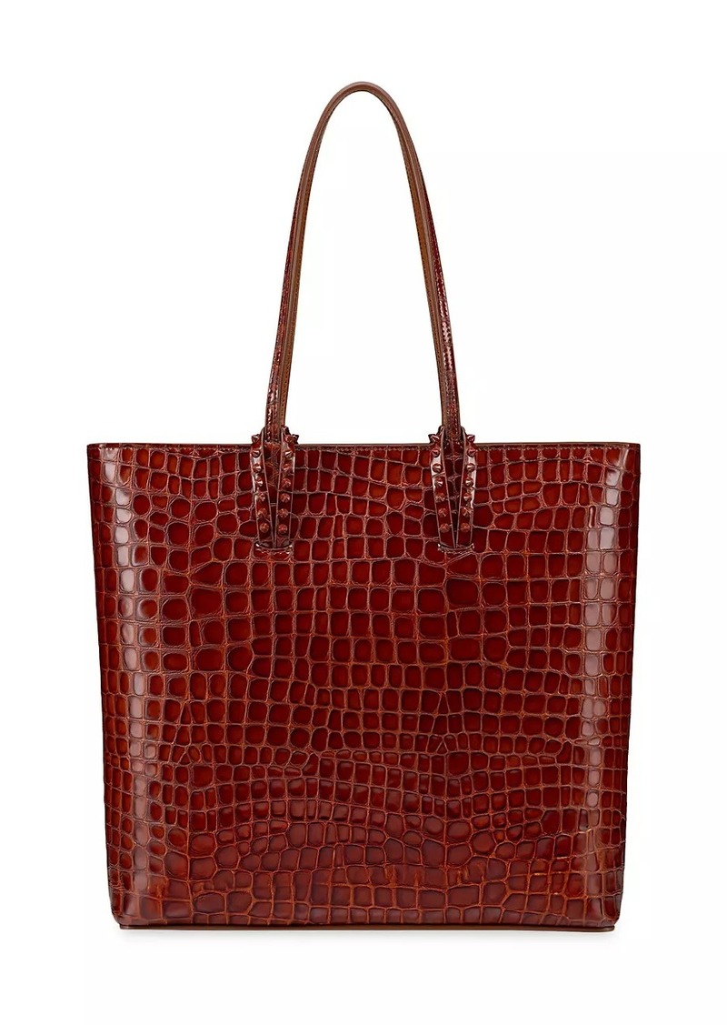 Christian Louboutin Cabata Crocodile-Embossed Leather Tote Bag