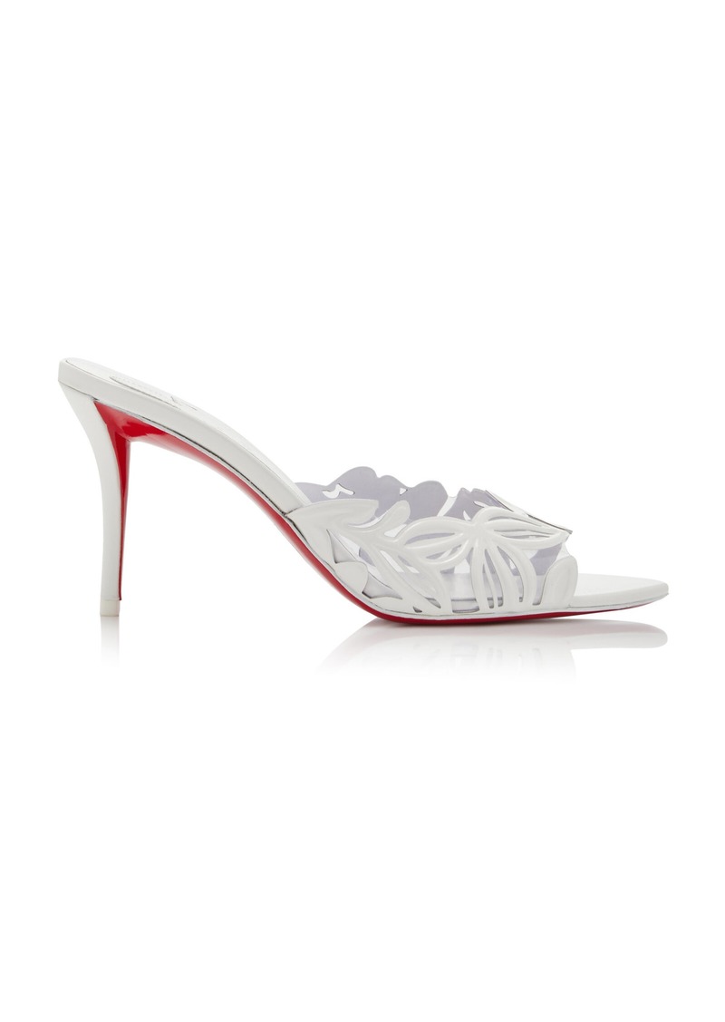 Christian Louboutin - Apostropha 80mm Cutout Patent Leather Mules - White - IT 38 - Moda Operandi