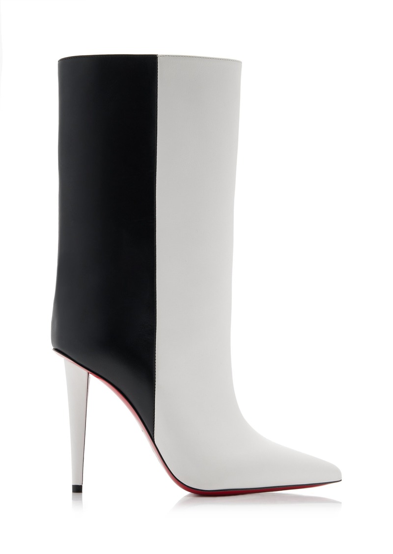 Christian Louboutin - Astrilarge 100mm Two-Tone Leather Ankle Boots - Black/white - IT 37 - Moda Operandi