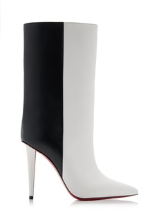 Christian Louboutin - Astrilarge 100mm Two-Tone Leather Ankle Boots - Black/white - IT 39 - Moda Operandi