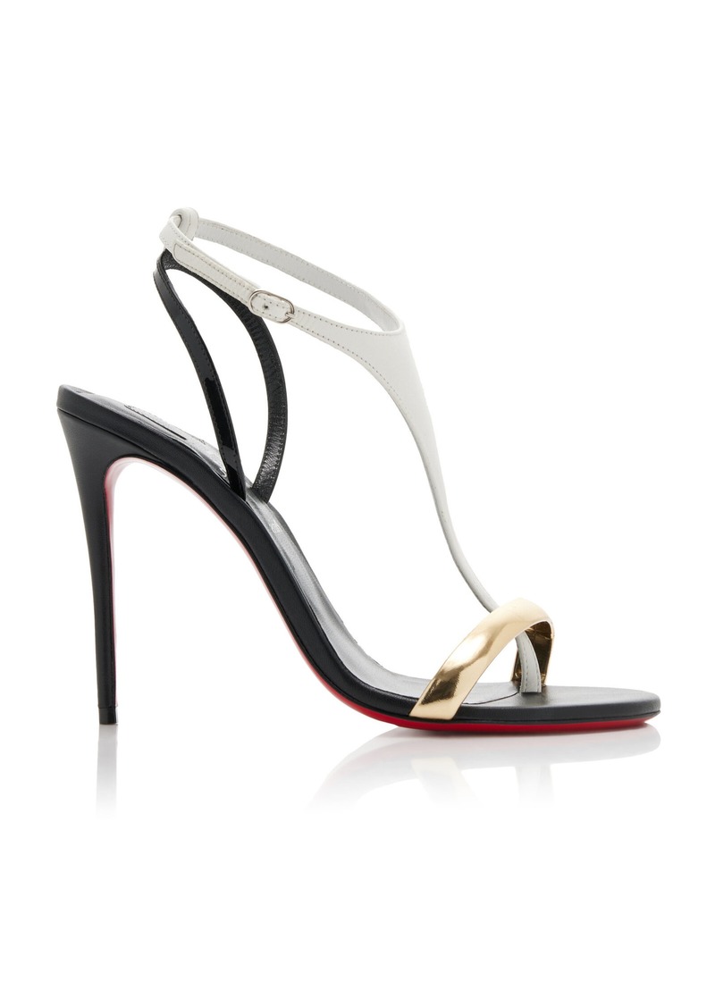 Christian Louboutin - Athina 100mm Hardware-Detailed Leather Sandals - Black/white - IT 36 - Moda Operandi