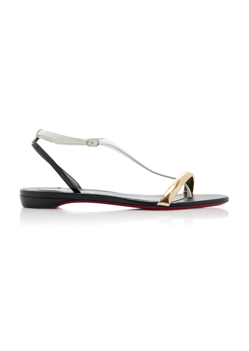 Christian Louboutin - Athinita Hardware-Detailed Leather Sandals - Black/white - IT 36 - Moda Operandi