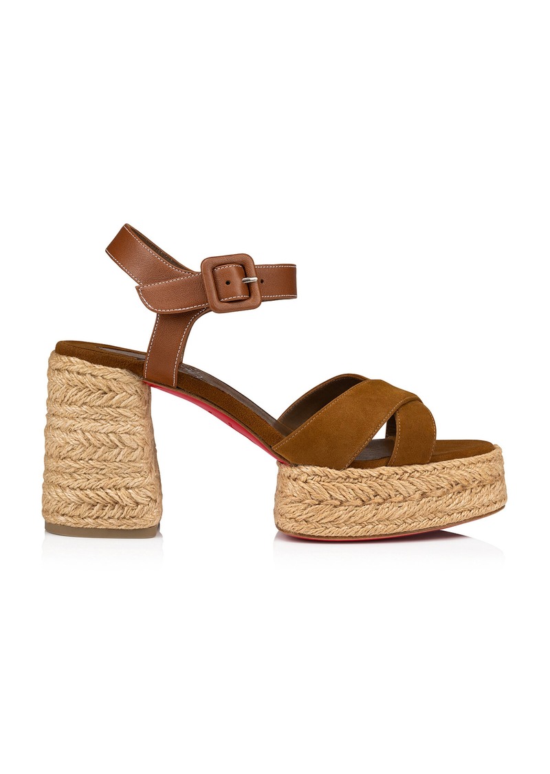 Christian Louboutin - Calakala 70mm Leather Platform Sandals - Brown - IT 40 - Moda Operandi