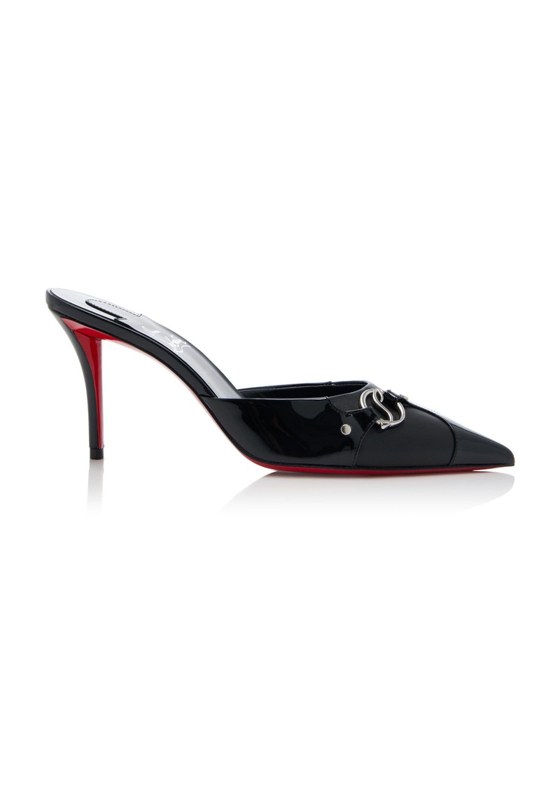 Christian Louboutin - CL in 90s 80mm Patent Leather Mules - Black - IT 38.5 - Moda Operandi