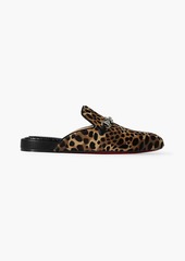 CHRISTIAN LOUBOUTIN - Coolito Swing embellished leopard-print calf hair slippers - Animal print - EU 35