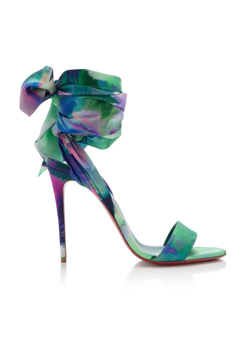 Christian Louboutin - Desert 100mm Satin Sandals - Multi - IT 36 - Moda Operandi