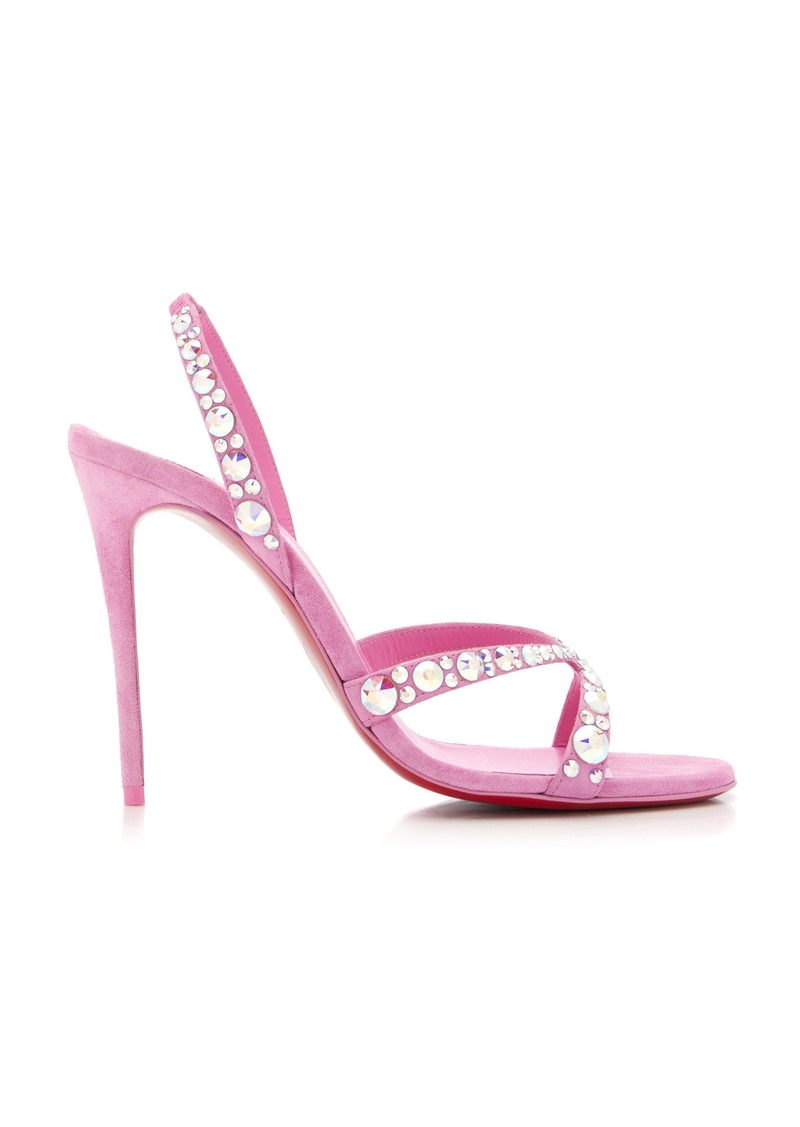 Christian Louboutin - Emilie 100mm Embellished Suede Sandals - Pink - IT 37 - Moda Operandi