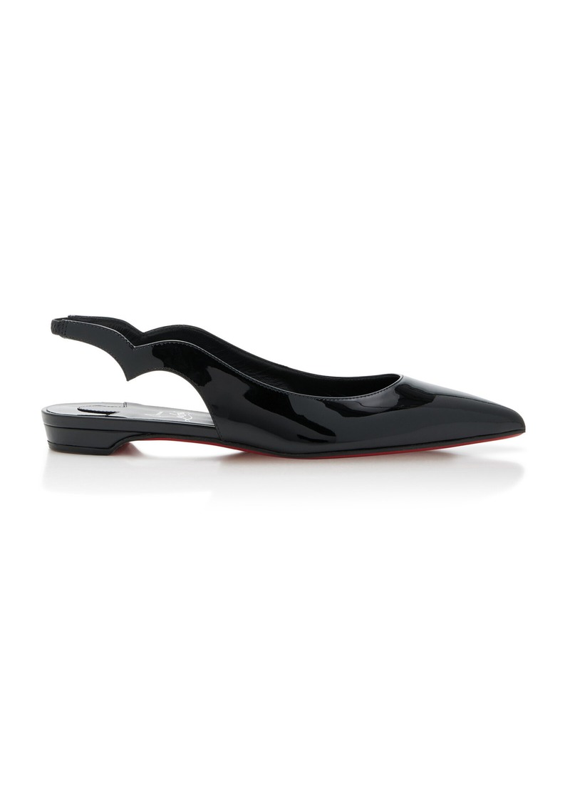 Christian Louboutin - Hot Chick Patent Leather Slingback Flats - Black - IT 36 - Moda Operandi