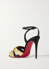 CHRISTIAN LOUBOUTIN - Just Me 100 metallic leather sandals - Metallic - EU 35