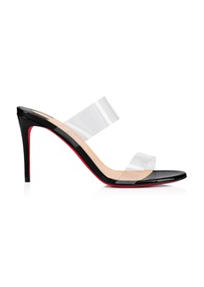 Christian Louboutin - Just Nothing 85mm Patent PVC Sandals - Black - IT 36.5 - Moda Operandi