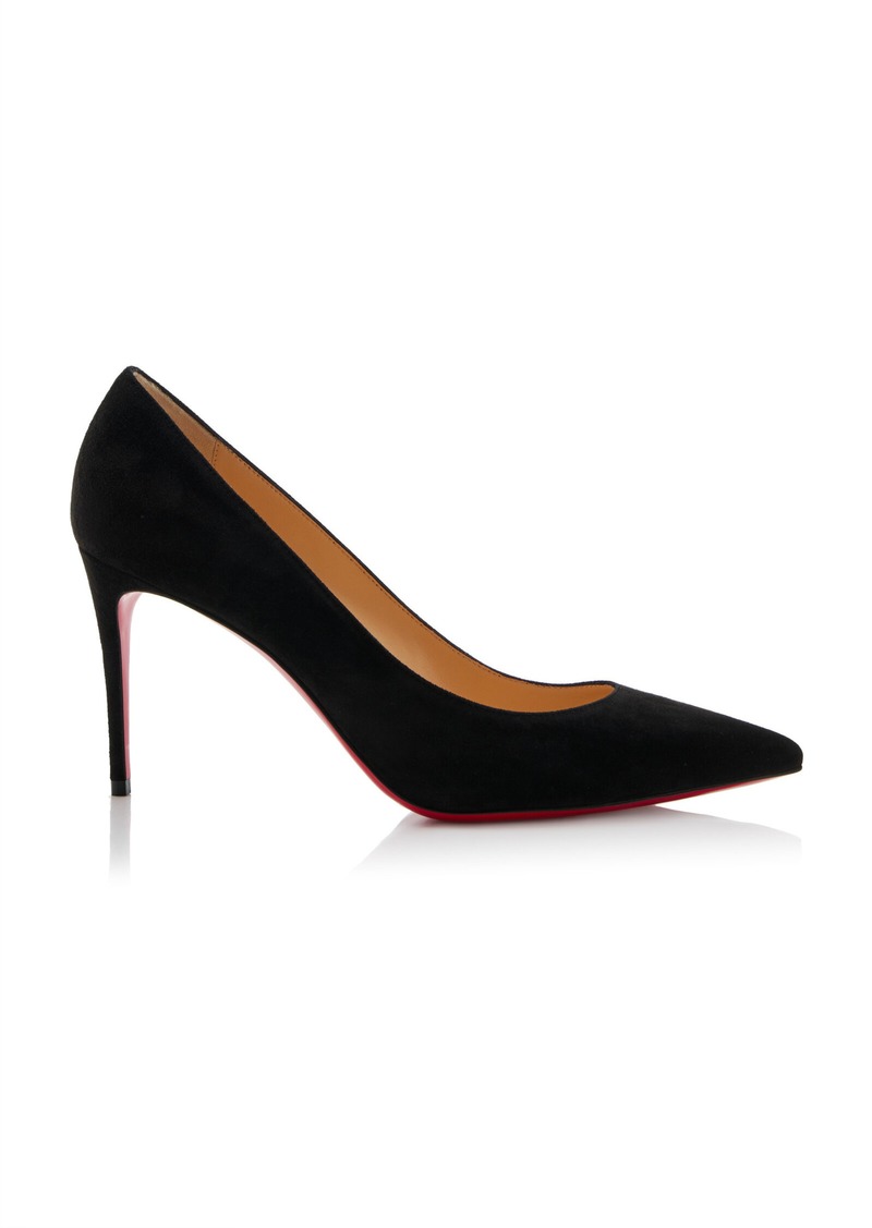 Christian Louboutin - Kate 85mm Suede Pumps - Black - IT 38.5 - Moda Operandi