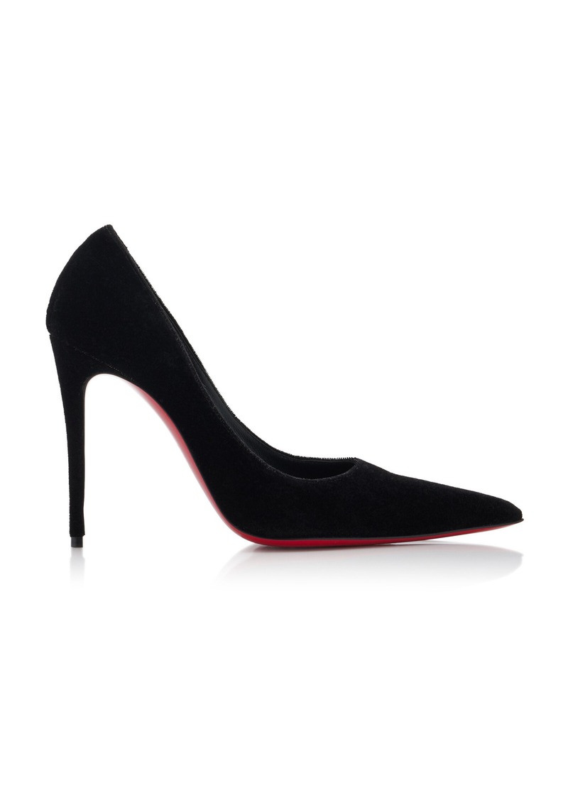 Christian Louboutin - Kate Max 100mm Veau Velours Pumps - Black - IT 41 - Moda Operandi