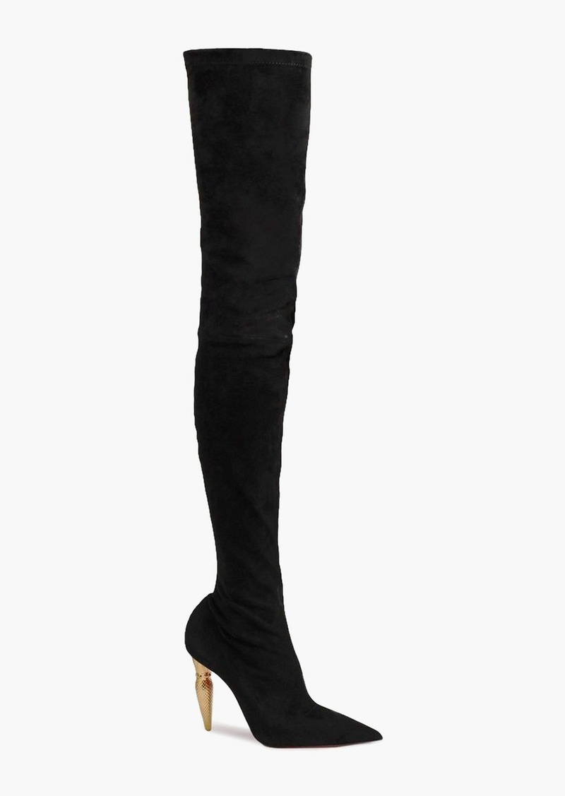 CHRISTIAN LOUBOUTIN - Lipbotta 100 stretch-suede over-the-knee boots - Black - EU 37