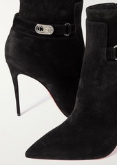 CHRISTIAN LOUBOUTIN - Lock So Kate 100 suede ankle boots - Black - EU 38.5