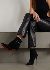 CHRISTIAN LOUBOUTIN - Lock So Kate 100 suede ankle boots - Black - EU 38.5