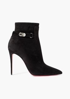 CHRISTIAN LOUBOUTIN - Lock So Kate 100 suede ankle boots - Black - EU 38.5