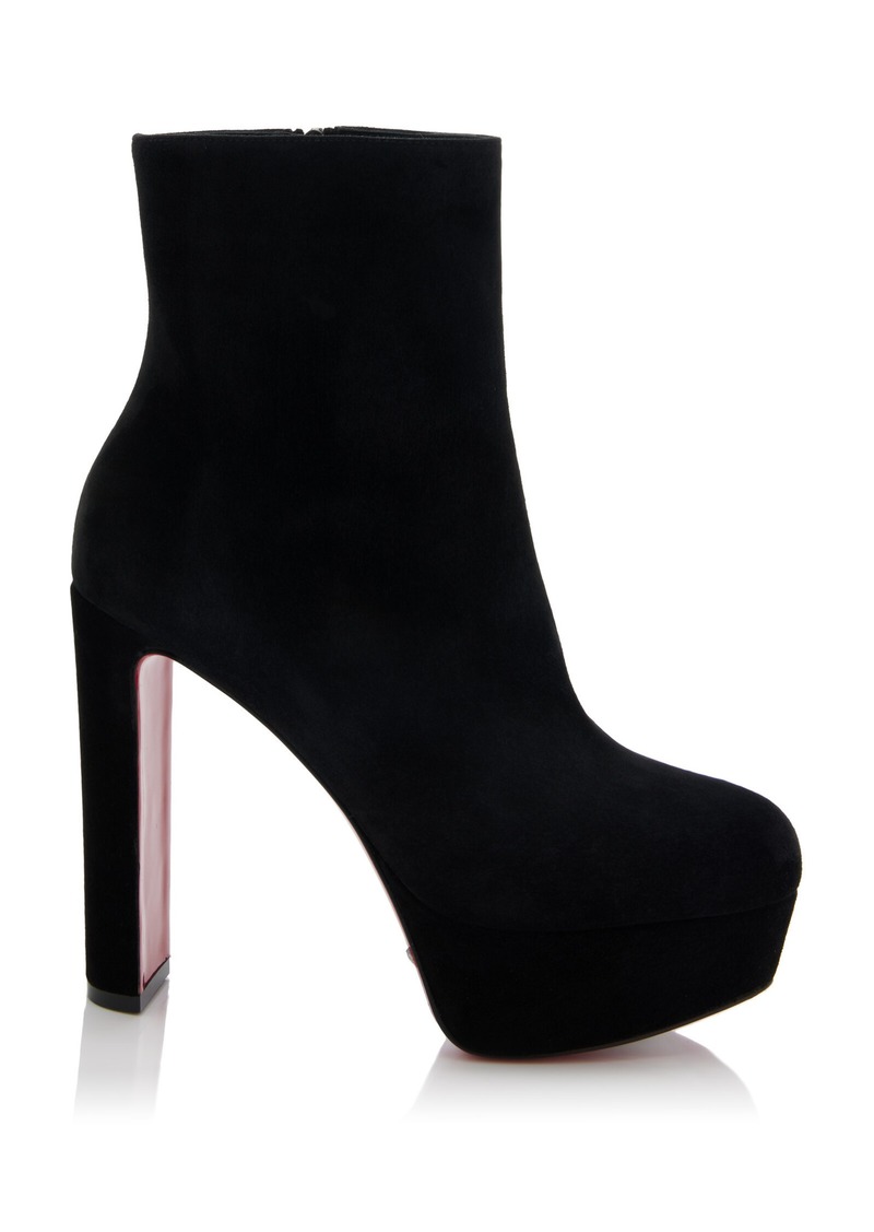 Christian Louboutin - Loo 130mm Veau Velours Ankle Boots - Black - IT 37 - Moda Operandi