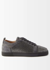 Christian Louboutin - Louis Junior Crystal-embellished Suede Trainers - Mens - Light Grey