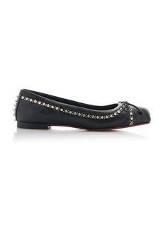 Christian Louboutin - Mamadrague Spiked Leather Ballet Flats - Black - IT 37 - Moda Operandi