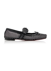 Christian Louboutin - Mamastrapitina Crystal-Embellished Mesh Ballet Flats - Black - IT 37.5 - Moda Operandi