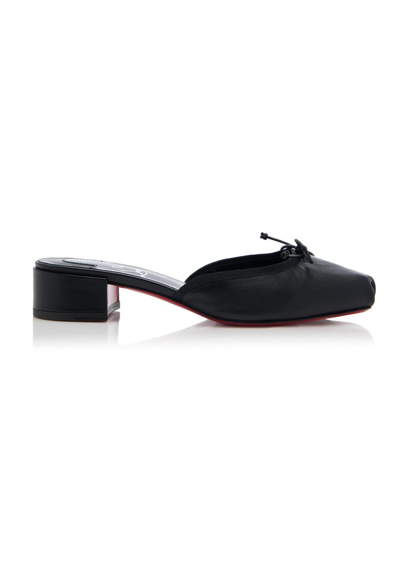 Christian Louboutin - Mimiflirt 30mm Leather Ballerina Mules - Black - IT 41 - Moda Operandi