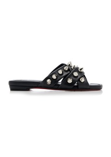 Christian Louboutin - Miss Spika Club Leather Slide Sandals - Black - IT 37 - Moda Operandi