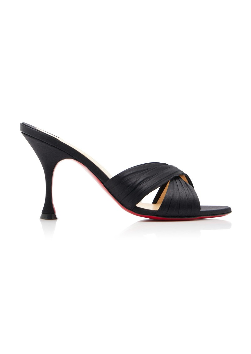 Christian Louboutin - Nicol Is Back 85mm Crepe Satin Sandals - Black - IT 37.5 - Moda Operandi