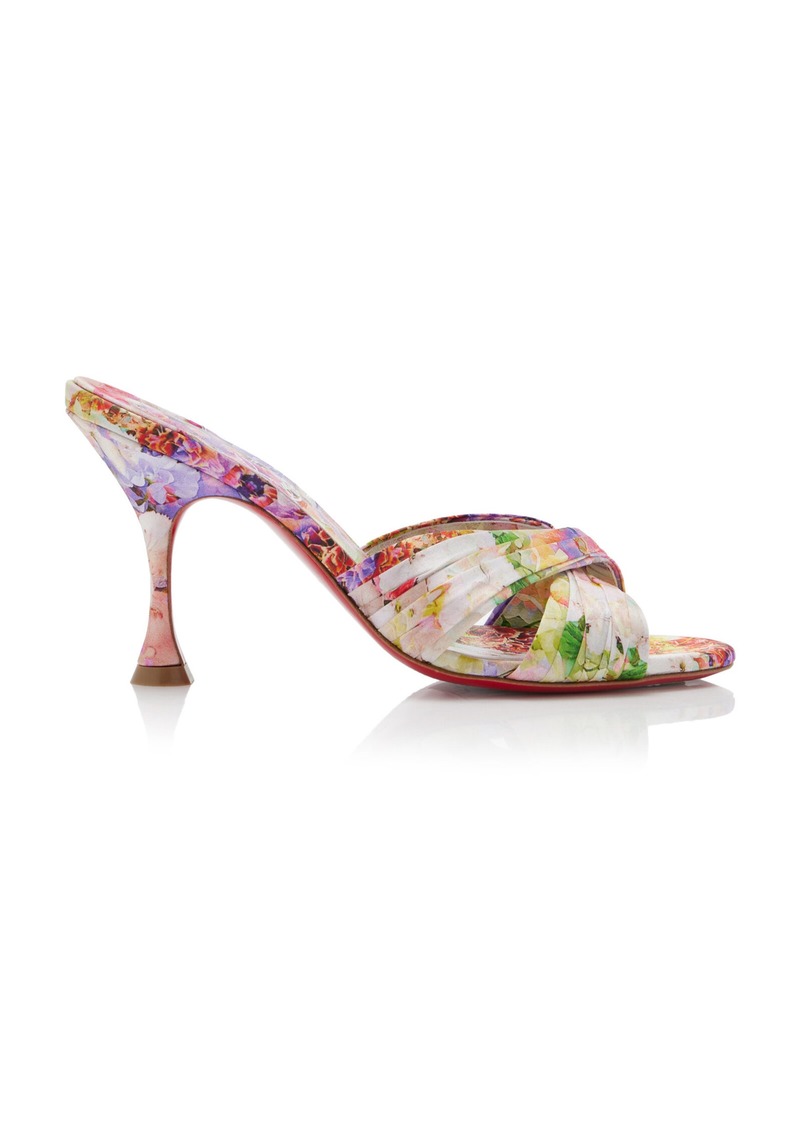 Christian Louboutin - Nicol Is Back 85mm Crepe Satin Sandals - Multi - IT 36 - Moda Operandi