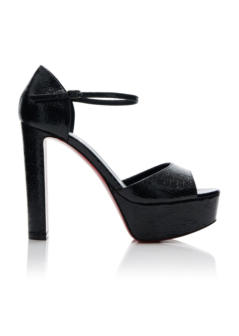 Christian Louboutin - Sanaloo Patent Leather Sandals - Black - IT 39 - Moda Operandi