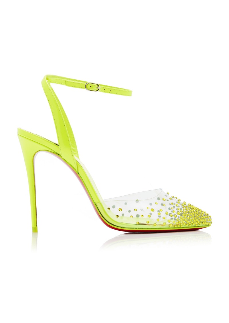 Christian Louboutin - Spikaqueen 100mm Leather and PVC Pumps - Yellow - IT 36 - Moda Operandi