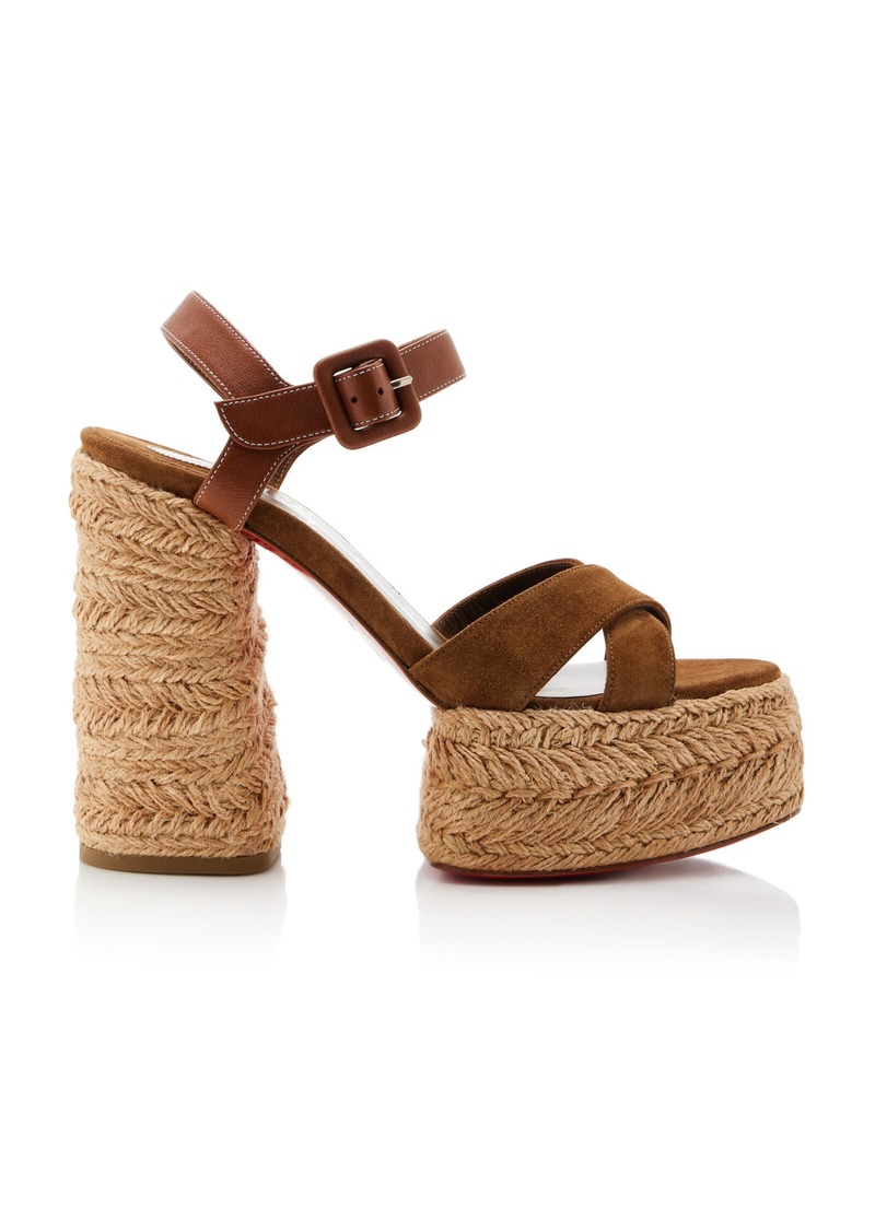 Christian Louboutin - Super Calakala 130mm Suede Platform Sandals - Brown - IT 41 - Moda Operandi