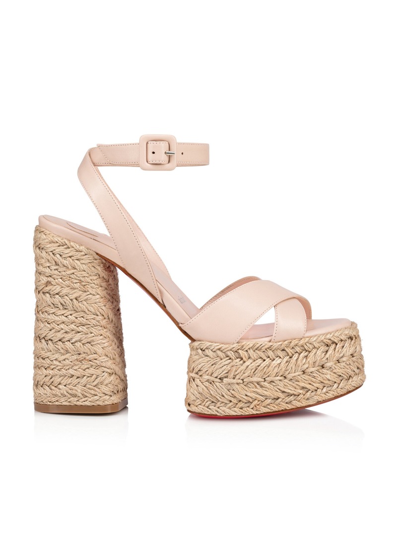 Christian Louboutin - Super Mariza 130mm Leather Espadrille Sandals - Neutral - IT 41 - Moda Operandi