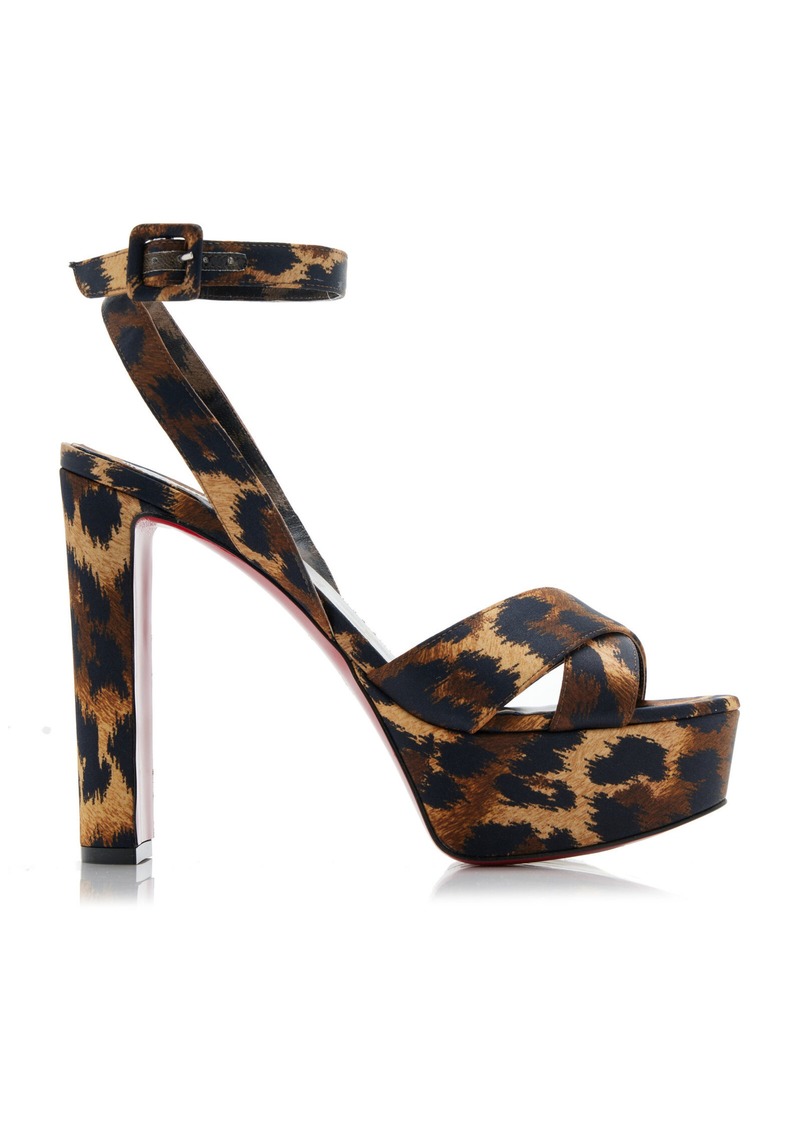 Christian Louboutin - Supermariza 130mm Leopard-Print Satin Sandals - Animal - IT 40 - Moda Operandi